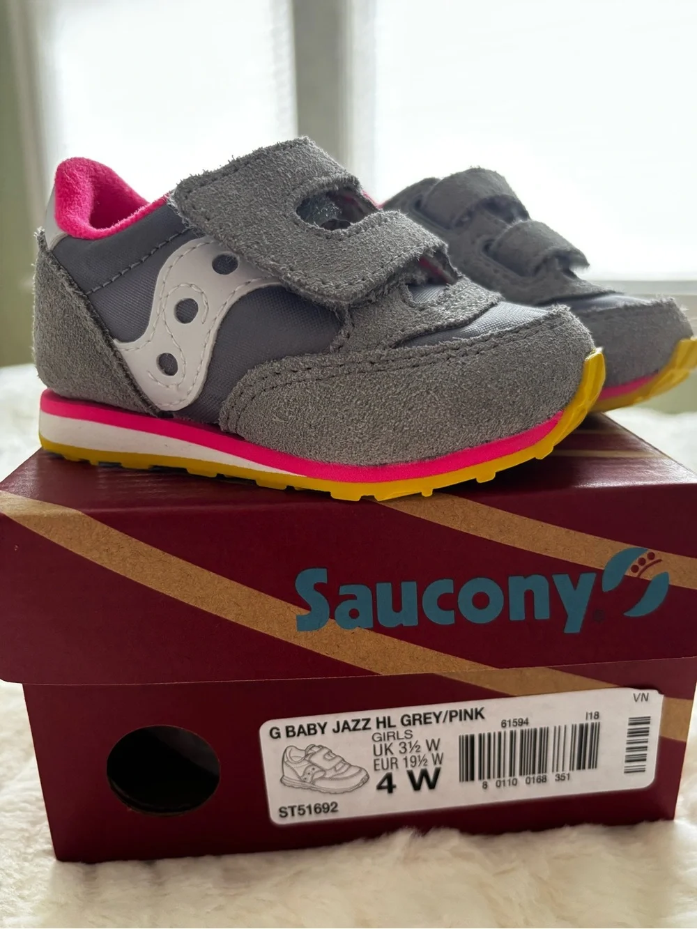 Saucony Kids Gray & Pink Retro-Style Sneakers